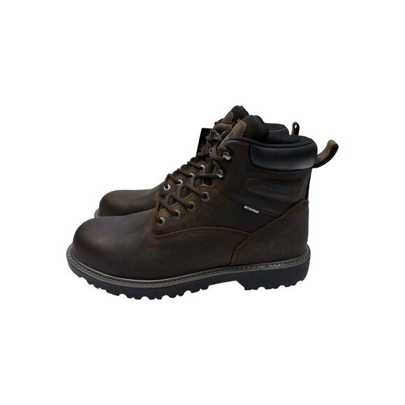 Wolverine Mens Brown Leather Floorhand Waterproof Steel-Toe 6\